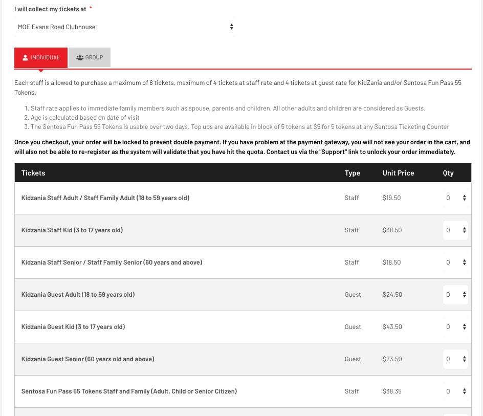 Custom Cart for ticket purchase